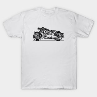 R7 Nostalgia Bike Sketch Art T-Shirt